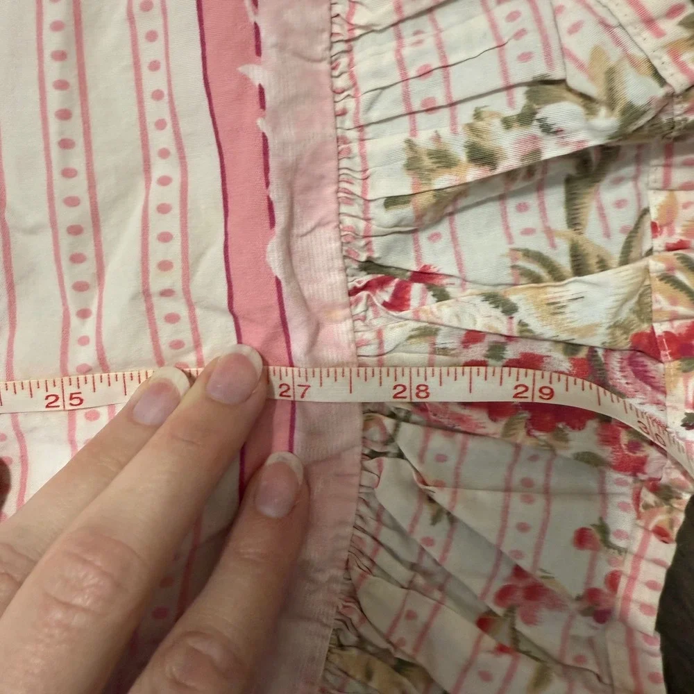 Vintage Neiman Marcus Pink Floral Ruffled Sham Cottagecore Coquette Romantic